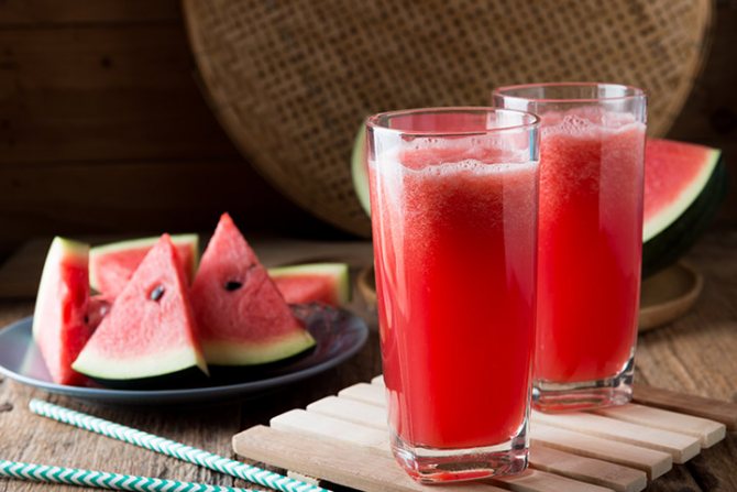 squeezed watermelon juice in a glass